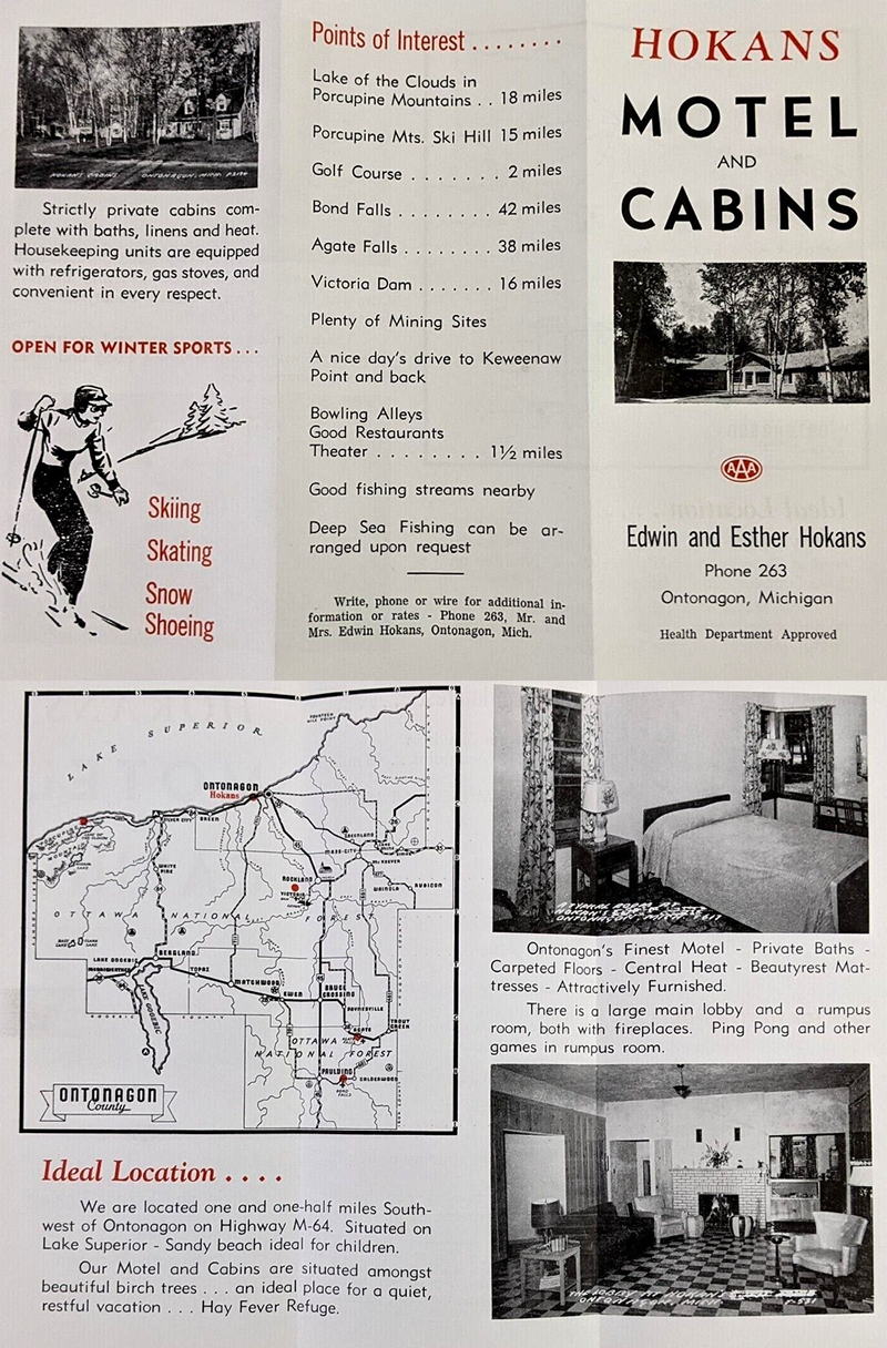 Hokans Motel (Scotts Superior Inn & Cabins, Hokans, Tallmans Motel) - Flyer (newer photo)